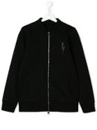 Neil Barrett Kids Lightning Bolt Logo Jacket - Black