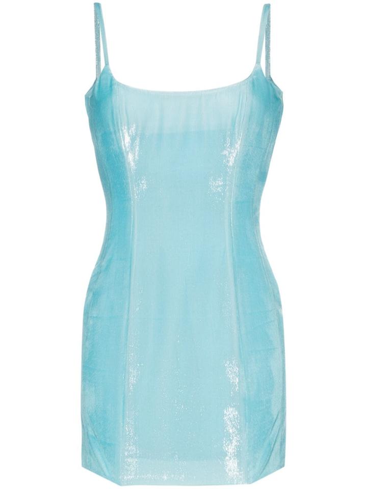Halpern Bustier Hi-sheen Mini Dress - Blue