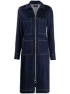 3x1 Multi-pocket Zip-up Denim Dress - Blue