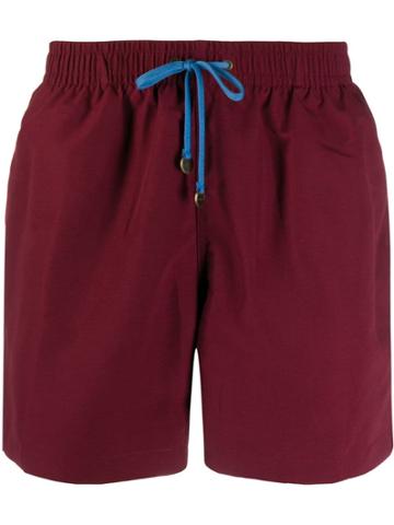 Timo Trunks Plain Swim Shorts - Red