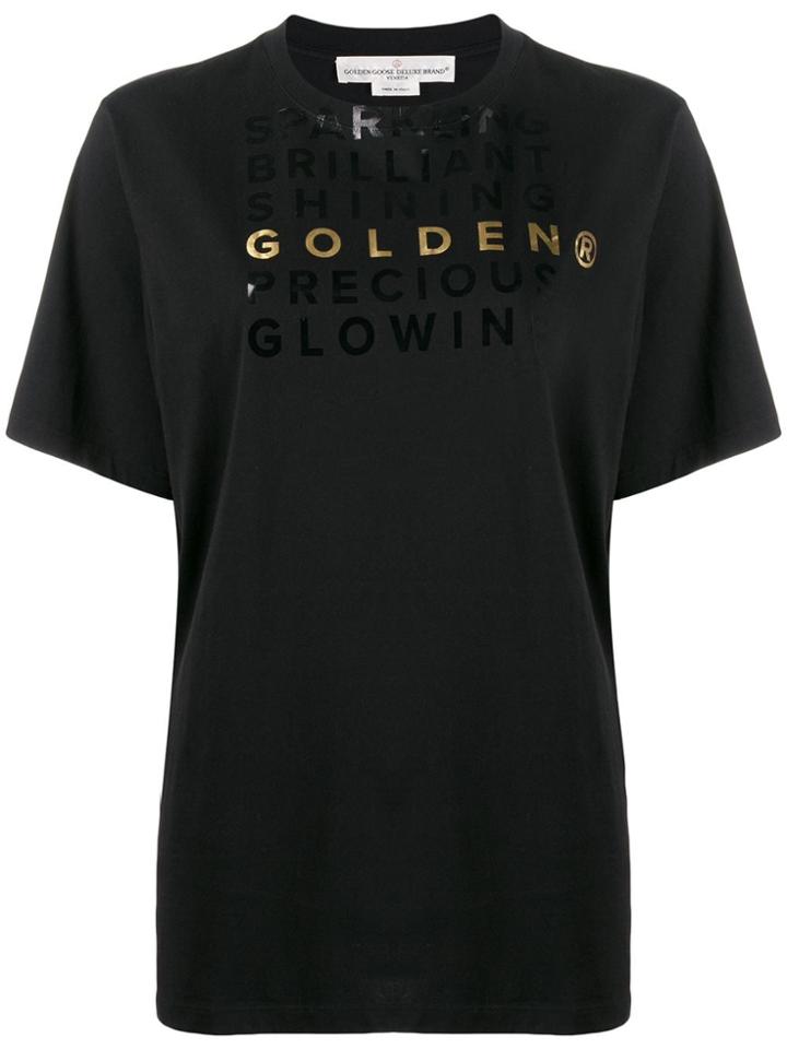 Golden Goose Golden Multi Words Printed T-shirt - Black