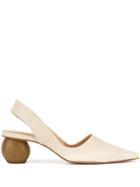 Vicenza Wooden Ball Heel Pumps - Neutrals
