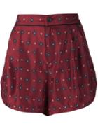 Rag & Bone Gabrielle Shorts, Women's, Size: 4, Red, Silk