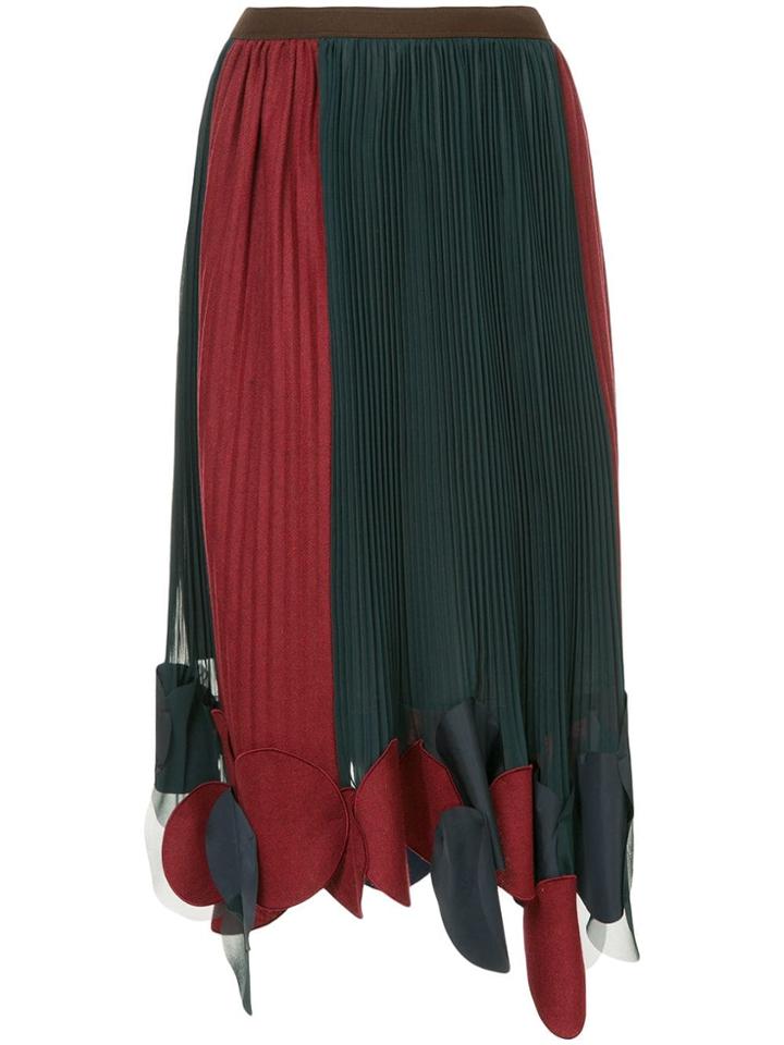 Kolor Pleated Midi Skirt - Green