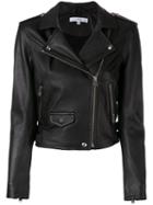 Iro Zipped Biker Jacket, Women's, Size: 40, Black, Lamb Nubuck Leather/rayon/polyester