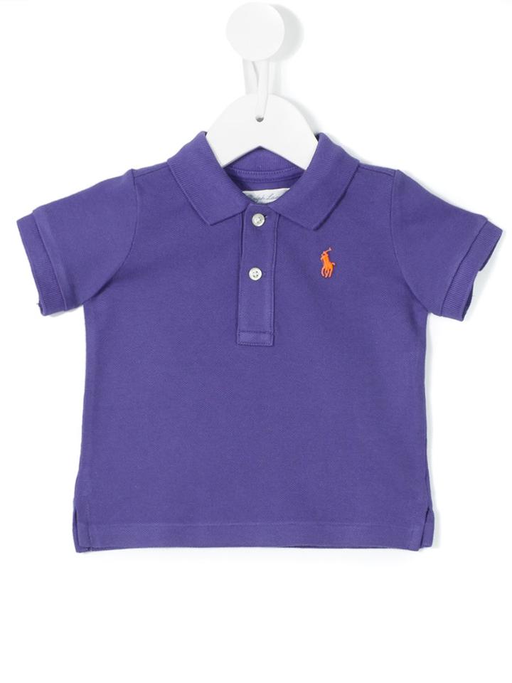 Ralph Lauren Kids - Slit Sides Polo Shirt - Kids - Cotton - 6 Mth, Blue