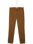 Dondup Kids Checked Slim Trousers - Brown