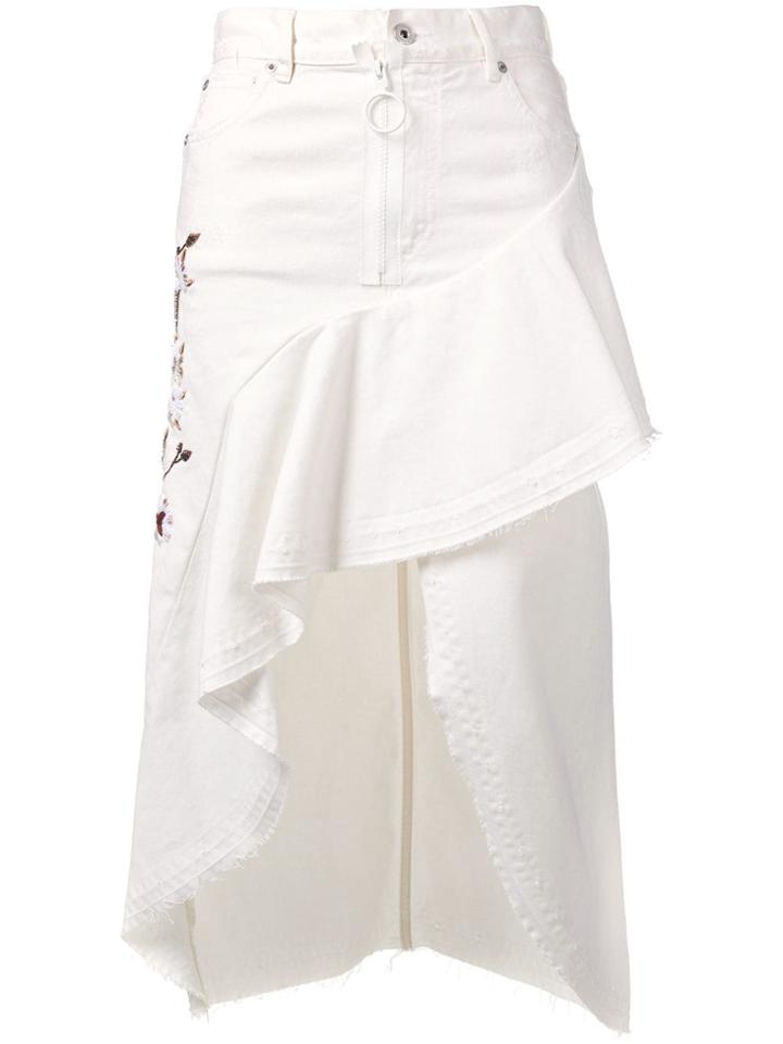 Off-white Asymmetric Denim Skirt - Neutrals