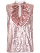 No21 Sequinned Sleeveless Blouse - Pink & Purple