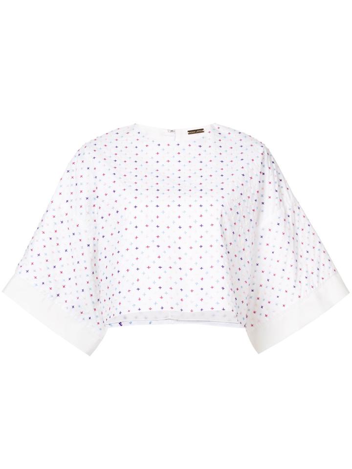 Adam Lippes Embroidered Cropped T-shirt - White