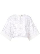 Adam Lippes Embroidered Cropped T-shirt - White