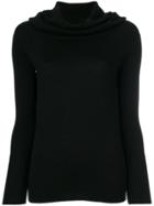 Snobby Sheep Cowl-neck Fitted Sweater - Black