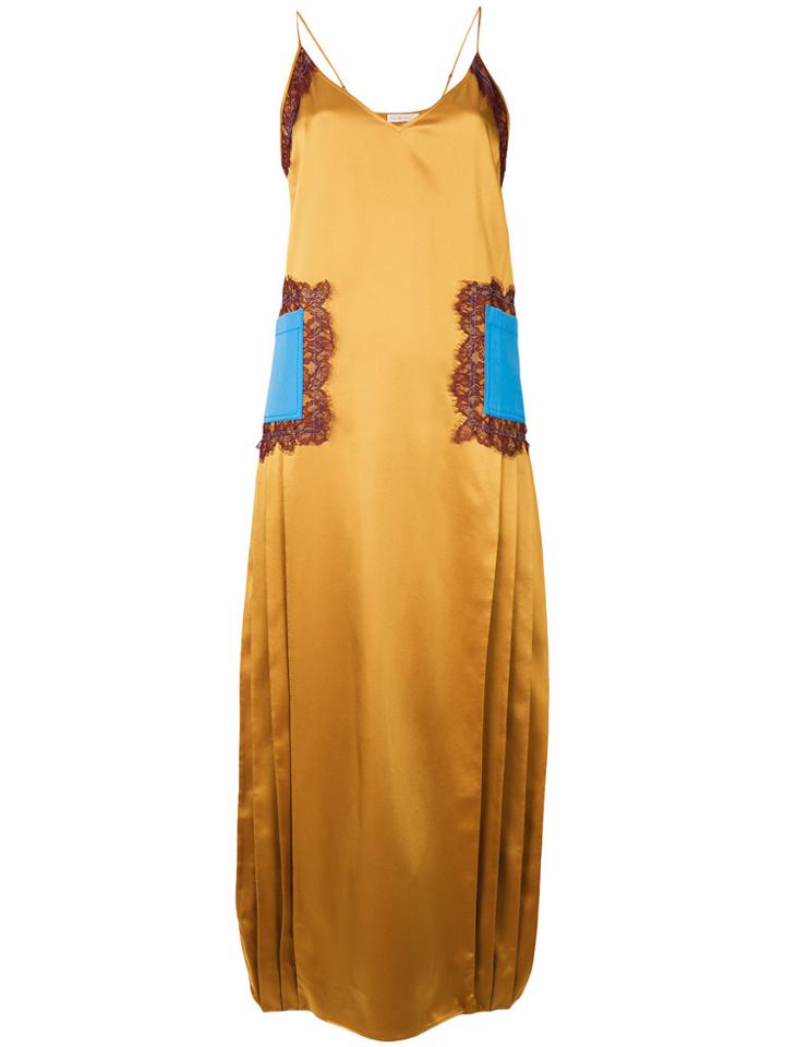 Tory Burch Claire Contrast Patch Dress - Metallic