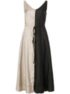 Nina Ricci Two Tone V-neck Dress - Black