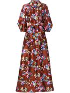 Delpozo Floral Print Gown - Brown