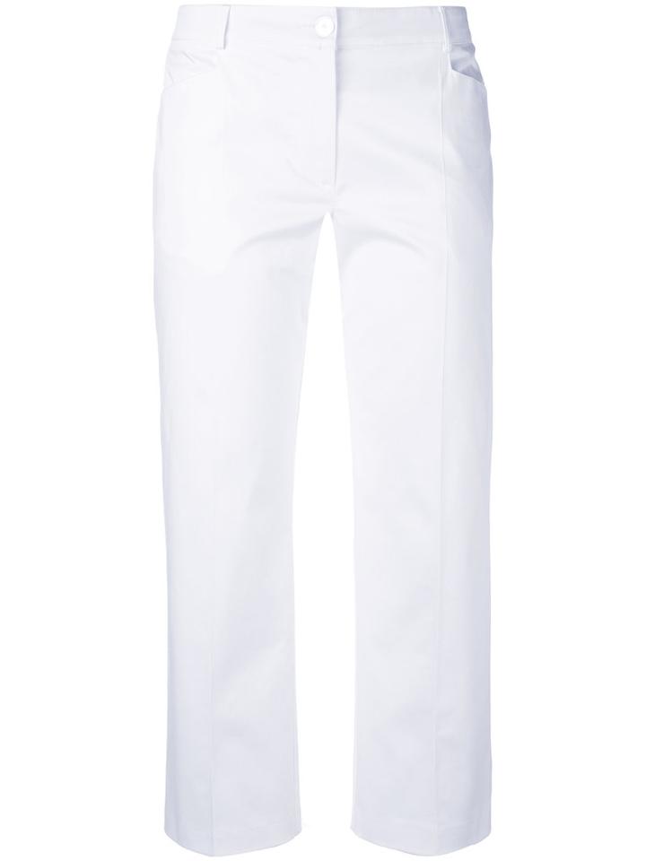 Blugirl - Cropped Trousers - Women - Cotton/spandex/elastane - 44, White, Cotton/spandex/elastane