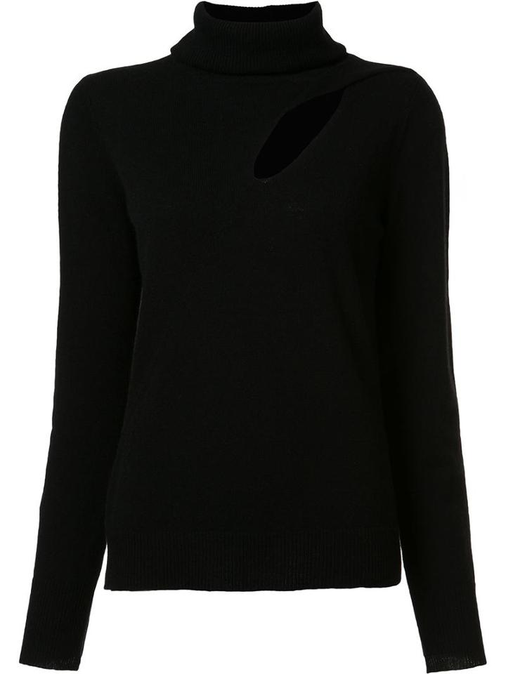 A.l.c. Cut-off Detailing Turtleneck Jumper, Women's, Size: Medium, Black, Wool/cashmere