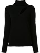 A.l.c. Cut-off Detailing Turtleneck Jumper, Women's, Size: Medium, Black, Wool/cashmere