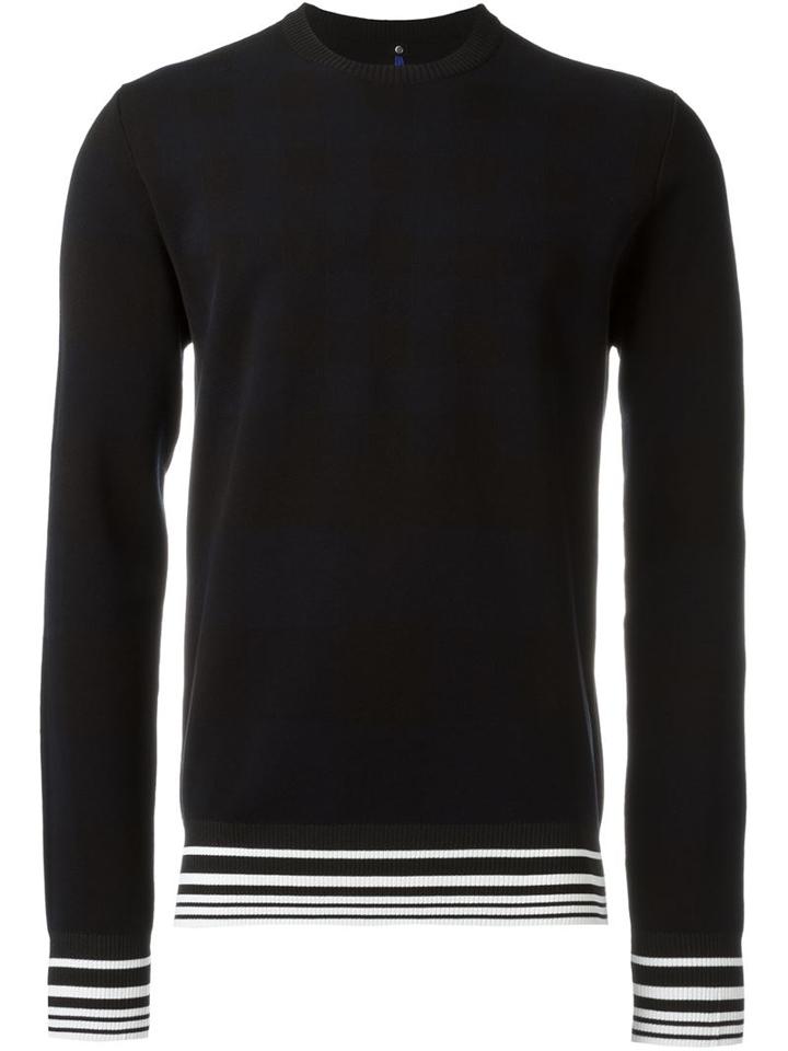 Oamc Tonal Check Jumper, Men's, Size: Large, Black, Cotton/viscose/polyamide