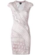 Just Cavalli Snakeskin Printed Bodycon Dress - White