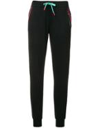 Ea7 Emporio Armani Contrast Piped Track Pants - Black