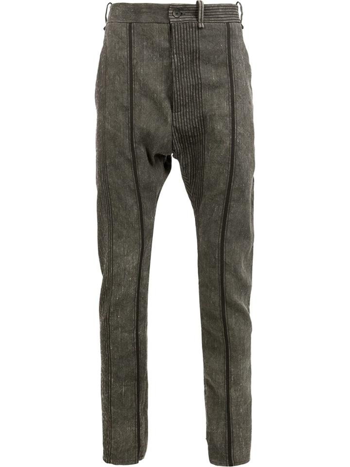 Masnada Striped Tailored Trousers - Grey