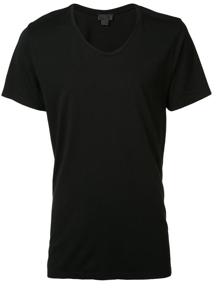 En Noir Slash Scoop Neck T-shirt, Men's, Size: Large, Black, Cotton/modal