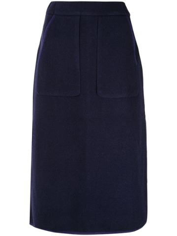 Seya. Knitted Pencil Skirt - Blue