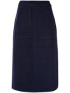 Seya. Knitted Pencil Skirt - Blue