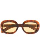 Gucci Eyewear Oval Frame Sunglasses - Brown