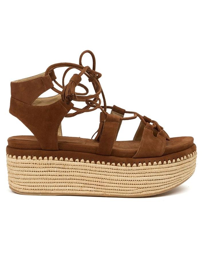Stuart Weitzman Romanesque Sandals, Women's, Size: 40, Brown, Rubber/suede