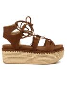 Stuart Weitzman Romanesque Sandals, Women's, Size: 40, Brown, Rubber/suede