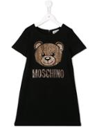 Moschino Kids Teen Sequinned Teddy Bear Dress - Black