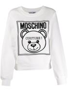 Moschino Logo Embroidered Sweatshirt - White