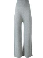 Agnona Cashmere Wide-leg Trousers, Women's, Size: Small, Grey, Cashmere