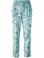 3.1 Phillip Lim Botanical Print Trousers, Women's, Size: 4, Green, Silk