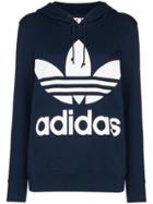 Adidas Logo Print Hooded Sweatshirt - Blue