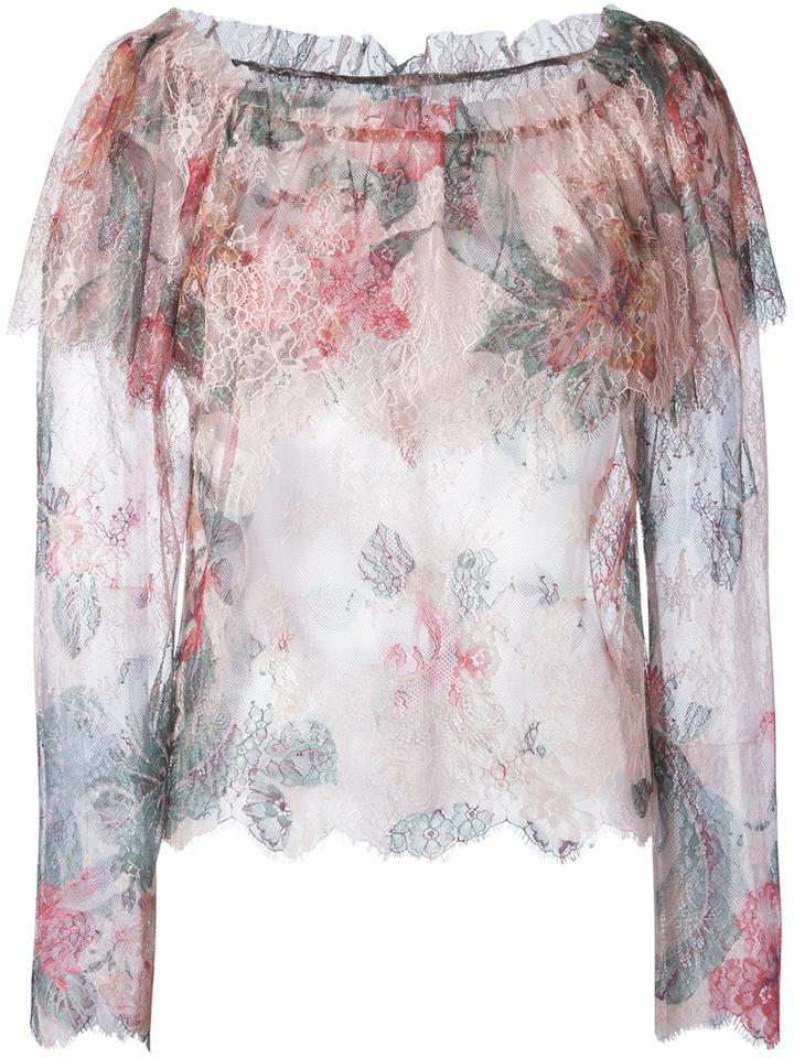 Philosophy Di Lorenzo Serafini Floral Lace Blouse, Women's, Size: 42, Polyester