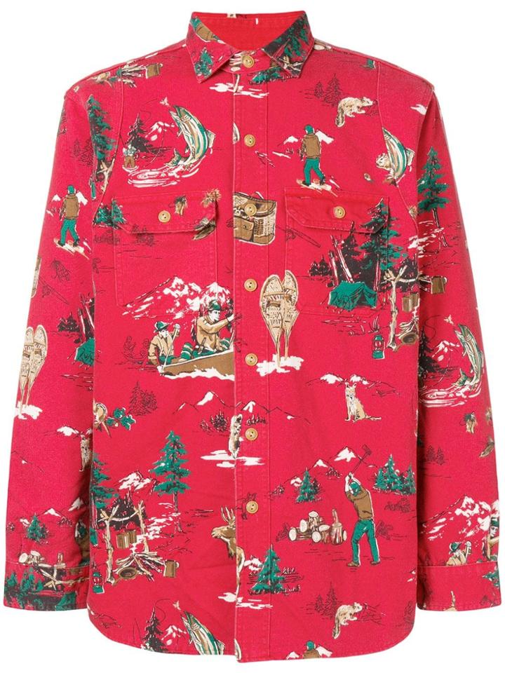 Polo Ralph Lauren Printed Shirt Jacket - Red