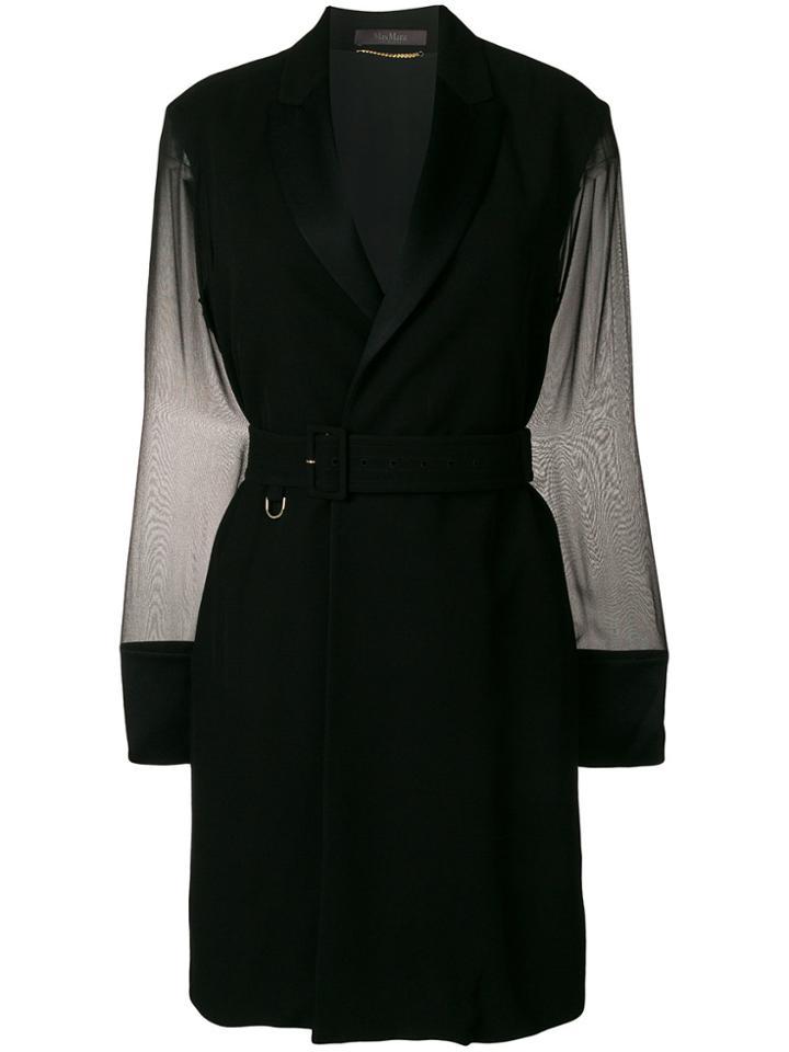 Max Mara Georgette Wrap Tunic - Black