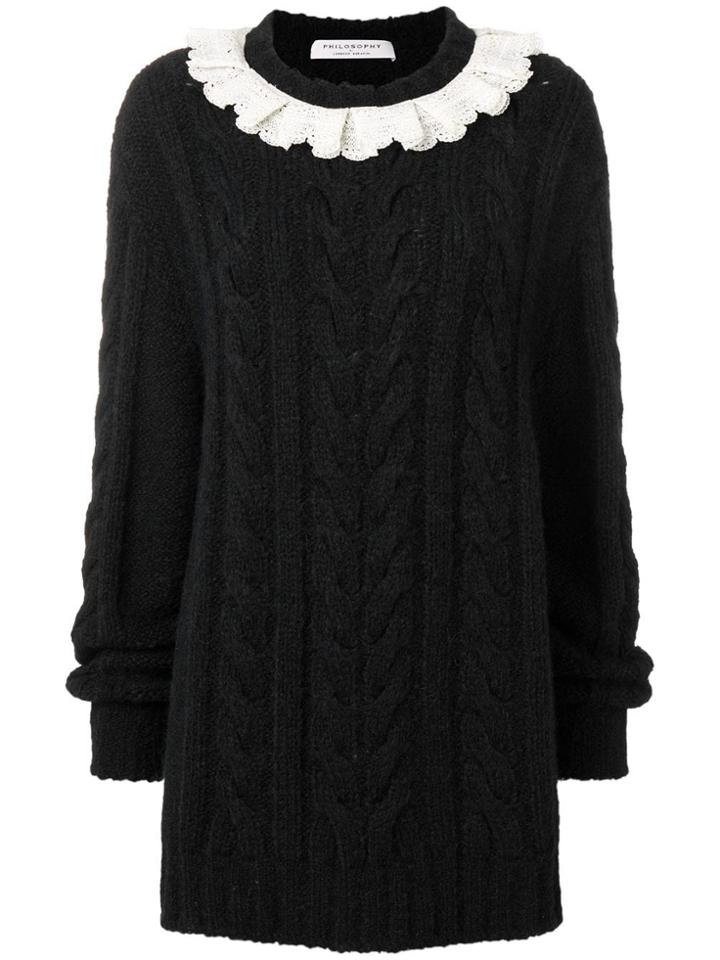Philosophy Di Lorenzo Serafini Long Knitted Jumper - Black