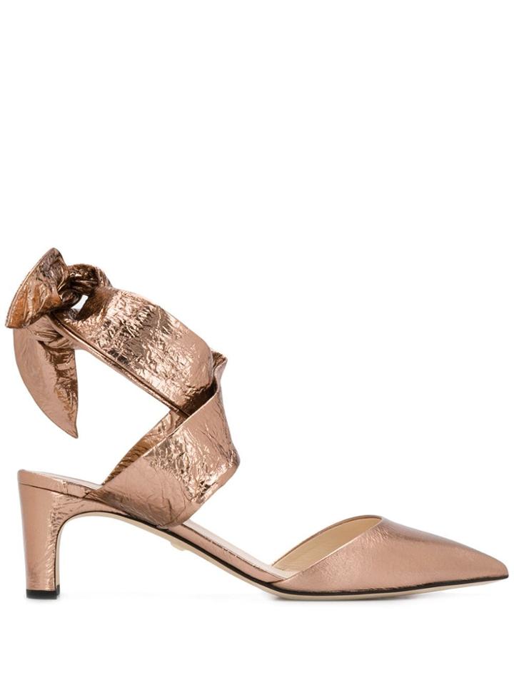 Grey Mer Wrap Tie Mules - Pink