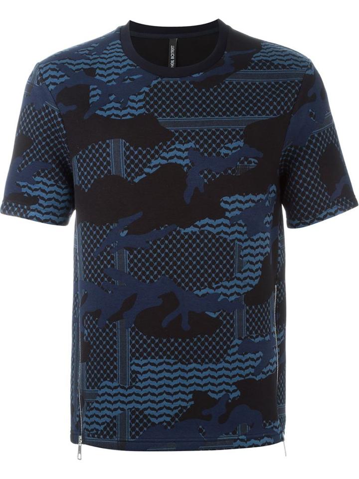 Neil Barrett Camouflage Pattern Short Sleeve Sweatshirt