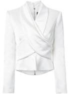 Balmain Crossover Blazer Top, Women's, Size: 38, White, Viscose