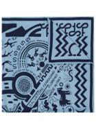 Salvatore Ferragamo Abstract Print Scarf - Blue