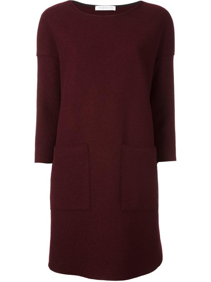 Harris Wharf London Sweater Dress, Women's, Size: 42, Red, Virgin Wool