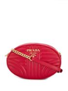 Prada Quilted Logo Cross Body Bag - Red
