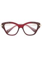 Miu Miu Eyewear 'noir' Glasses, Red, Acetate/metal (other)