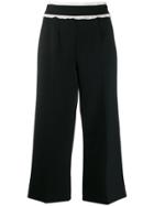 Red Valentino Ruffle Trimmed Culottes - Black