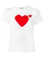 Comme Des Garçons Play - Heart Print T-shirt - Women - Cotton - S, White, Cotton